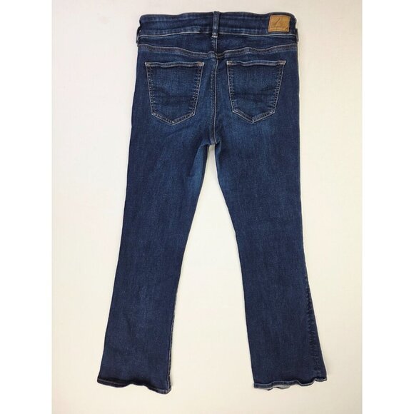 American Eagle Outfitters Size 10 Regular Womens 31" Inseam Kick Boot Logo Jeans - Picture 1 of 13